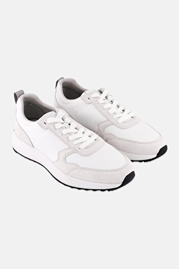 Geox Men U Volpiano Lace Up Shoes, Light Grey
