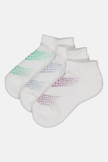 RBX Toddlers Girl 3 Pairs Graphic Print Ankle Socks, White