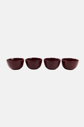 Maser Inoda 4 Pieces Ceramic Bowl Set, Burgundy