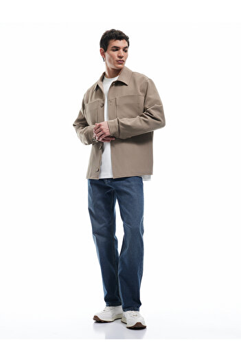 Koton Vintage Straight Fit Jean Trousers with Regular Waist Buttons