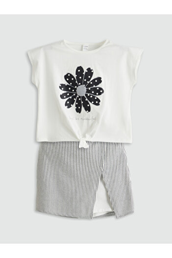 LC Waikiki Floral Girl's Blouse and Shorts Skirt 2-Piece