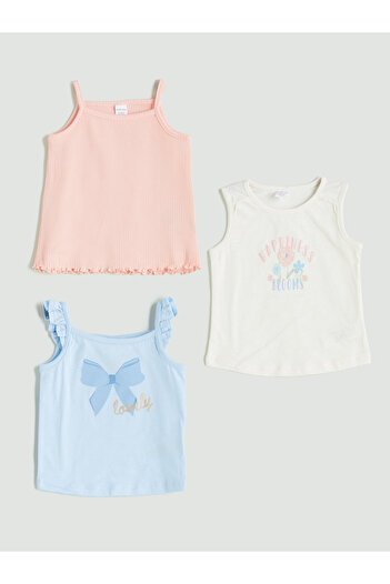 LC Waikiki Ribbon Detailed Girl's Undershirt 3-Piece