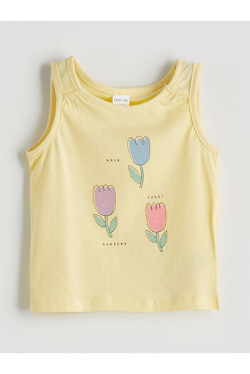 LC Waikiki Crew Neck Baby Girl Tank Top and T-Shirt Set