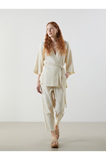 LC Waikiki Elastic Waist Textured Women's Trousers