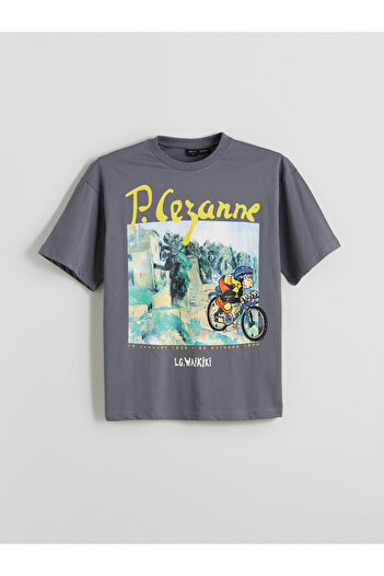 LC Waikiki Crew Neck Cezanne Printed Young Men's T-Shirt