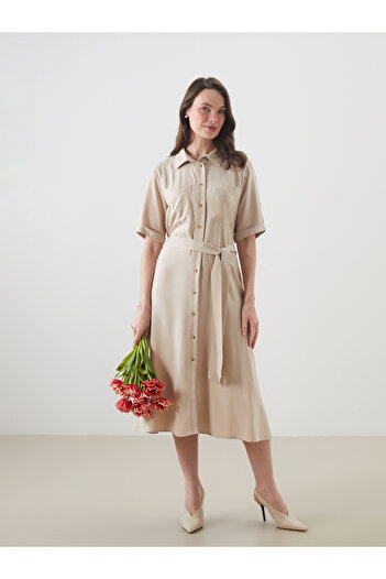 LC Waikiki Linen Blend Shirt Dress