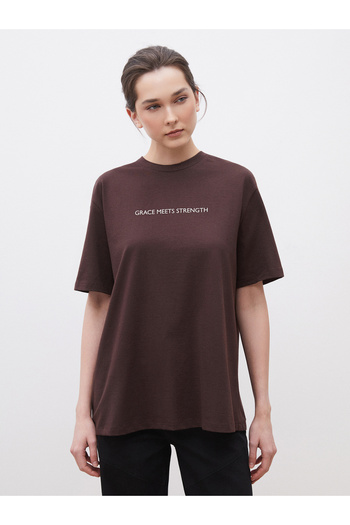 LC Waikiki Γυναικείο μπλουζάκι με στάμπα Crew Neck