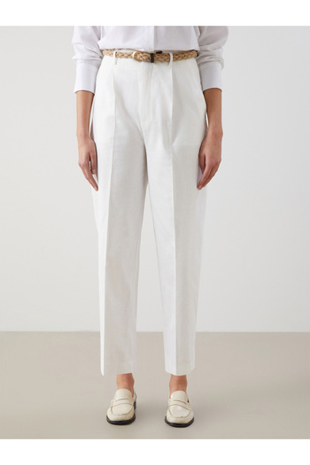 LC Waikiki Belted Waist Carrot Cut Women's Trousers