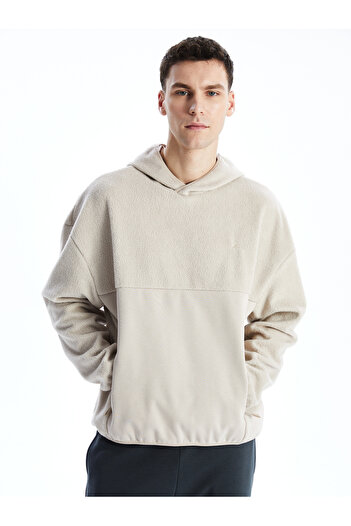 LC Waikiki Langärmliger bedruckter Fleece-Hoodie für Herren