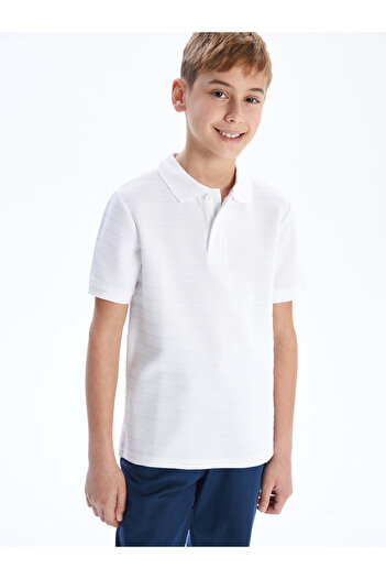LC Waikiki Polo Neck Textured Boy's T-Shirt