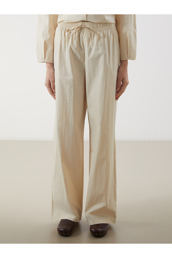 LC Waikiki Wide Leg Women's Trousers with Elastic Waist