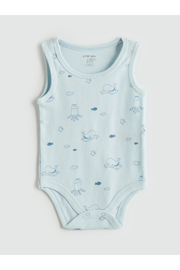 LC Waikiki Organische Baumwolle Jungen Baby Body mit Druckknöpfen und Shorts 2er Set