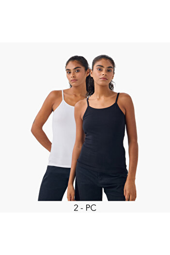 FAV Set of 2 - Scoop Neck Camisole with Spaghetti Straps