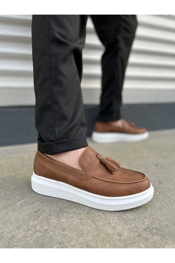Joy Ayakkabı Jy154 Blaze Laceless Tasseled Skin Men's Casual Sports Classic Shoes Cbt - Tan