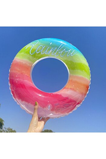 BaoBao Inflatable ring Baobao Rainbow 90 cm, colorful, made of durable PVC, for children and adults