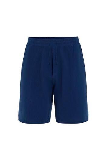 VAMOSCLO Oversized linen shorts navy blue
