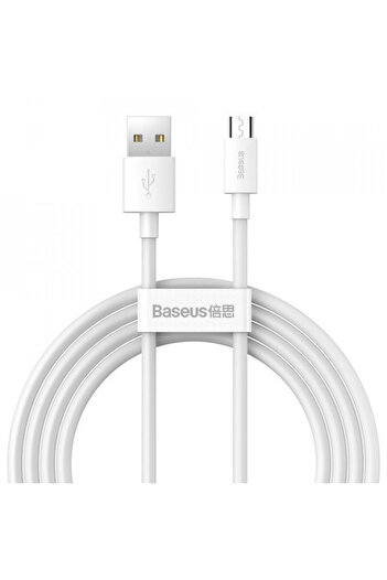 Baseus USB data cable, Type-C, 2.1A, 480Mbps, 1.5m (set of 2) - Baseus (TZCAMZJ-02) - White