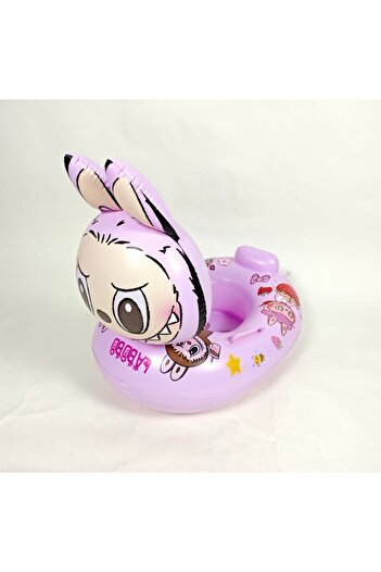 BaoBao Inflatable children's ring Baobao 70x65 cm bunny with 3D head, pink/lilac, seat and handles