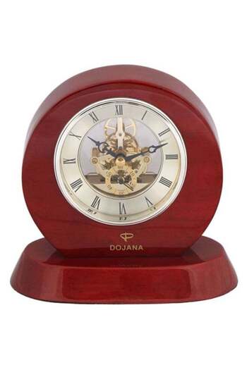 dojana Round Dial Analog Alarm Clock Brown/Beige