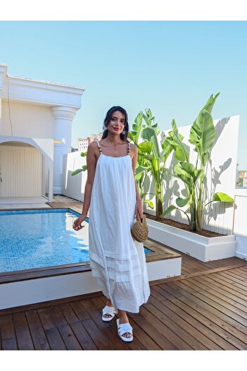 ESRAHELVACI Muslin Dress with Bead Strap