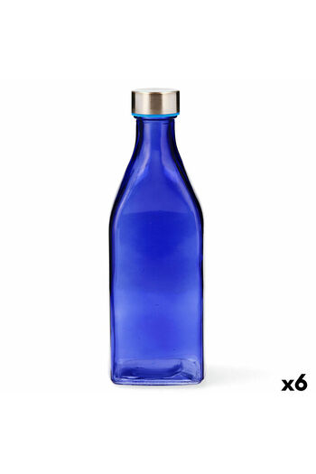 Ovo Quid Habitat glass bottle, blue, 1L, set of 6 pieces