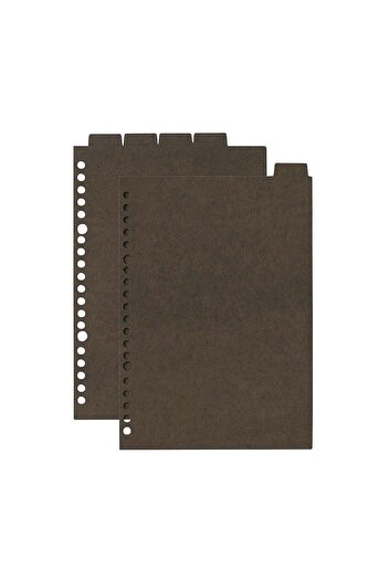 Muji فاصل ورق الفهرس، 20 فتحة، 5 علامات تبويب، A5، رمادي غامق
