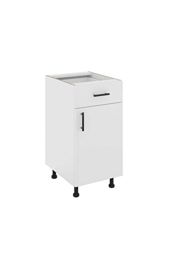 haaus.ro Haaus Karo Base Cabinet, 1 Drawer, 1 Door, White, 40 x 50 x 80 cm