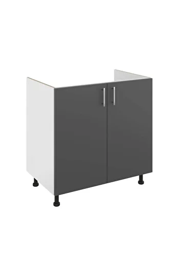 haaus.ro Haaus Karo Sink Cabinet, 2 Doors, Anthracite/White, 80 x 50 x 80 cm