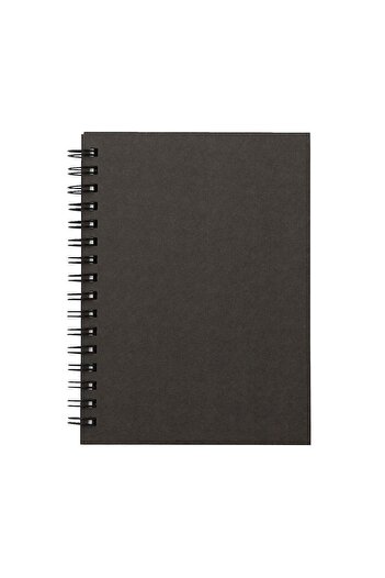Muji Double Ring Plain Notebook, 80 Sheets, A6, Dark Grey