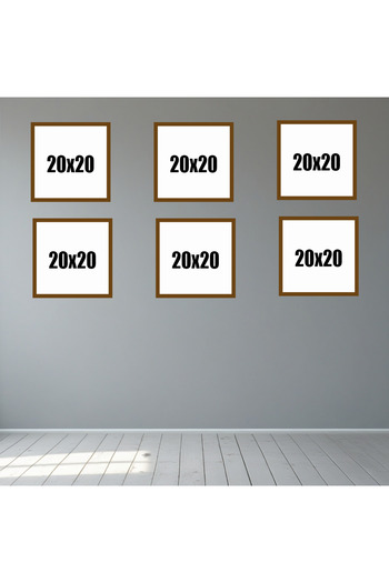 Tooall 20X20 Brown Blank Frame Set – 6-Piece & 9-Piece Square Wall Decor Frame