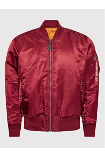 Alpha Industries Men's Bomber Jacket 100101 Burgundy, Orange