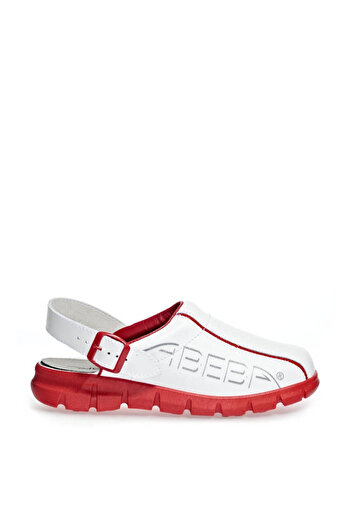 ABEBA Premium leather medical clogs 7313, Red