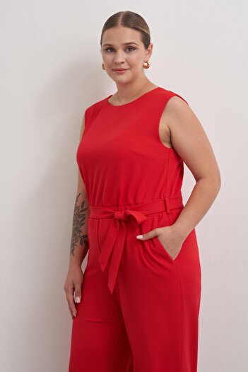 MYLİNE Pencere Detaylı Cepli Örme Tulum