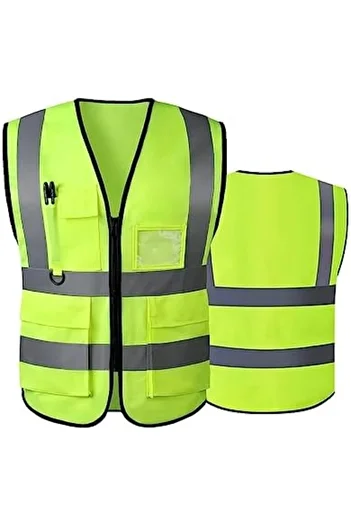 Yuwell YU WELL Reflective Safety Vests High Visibility Breathable Day Night Safety Jacket 1 Piece 6XL