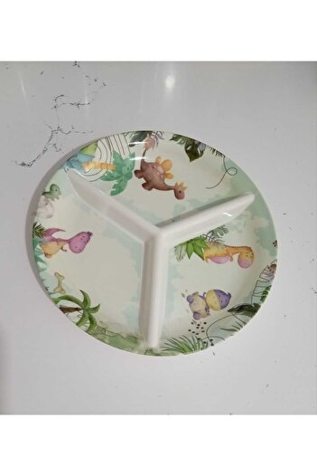 YANPA TİCARET Yanpa/Freya 3 Compartment Baby Meal Portion Plate 1St Grade Melamine Plate