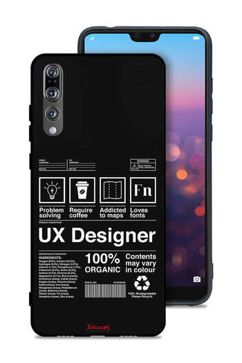 Tolwak Huawei P20 Pro Protective Case Cover Ux Designer Sticker