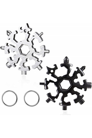 Shengruili 20 in 1 DIY Multifunctional Tool Set of 2, Stainless Steel, Black/Silver, 6.9 x 6.9 cm
