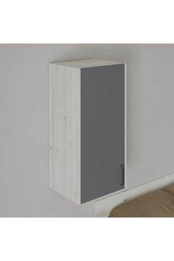 haaus.ro haaus Malmo wall cabinet, 1 door, White Oak/Anthracite, 50 x 42 x 104 cm