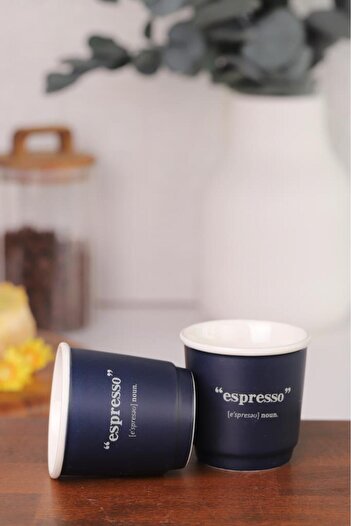 Atbyhome Acar Blush Espresso Cup Navy Blue 90ml Set of 2