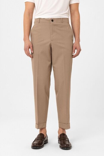 Antioch Beige High Waist Straight Fit Men's Trousers