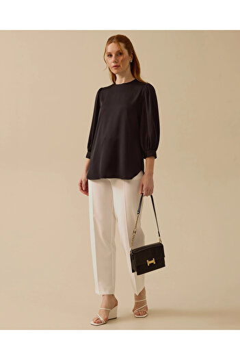 SEÇİL Round Neck Ball Sleeve Blouse
