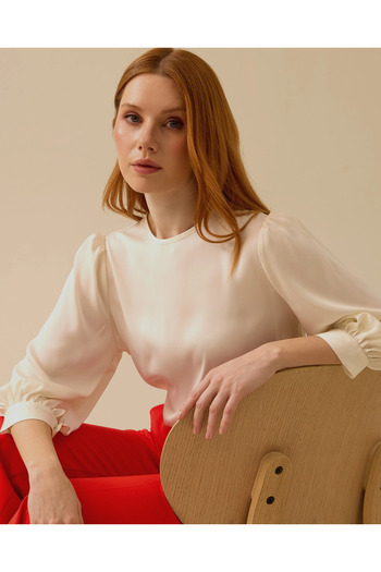 SEÇİL Round Neck Ball Sleeve Blouse