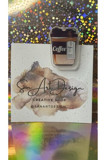 ŞAN ART DESİGN Acrylic Book Mark Retro Coffee Theme Is 1 Piece