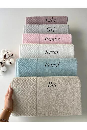 sarra Mysoft 90X150 Zigzag Bath Towel - Gray