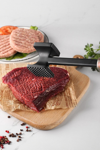 Vadi Double Sided Meat Beater Mallet – Black Color Durable Meat Tenderizing Kitchen Apparatus