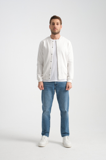 Shooter Sportswear Men's Sweatshirt Buttoned Ecru Standard Fit
