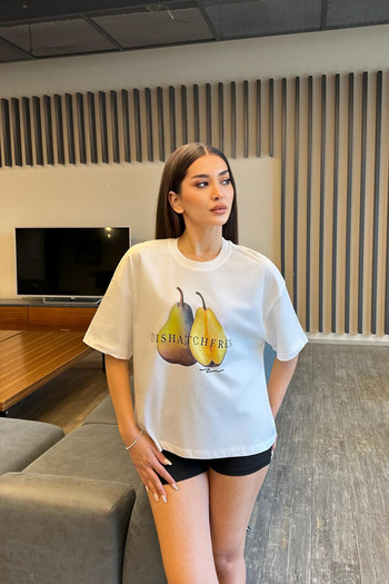 BİKELİFE Women's Special Digital Printed Oversize T-Shirt