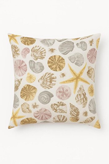 Sinada 100% Cotton Mussel Patterned Throw Pillow