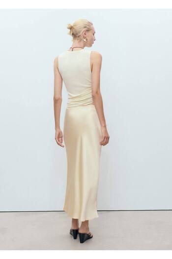 MANGO Woman Saten midi etek