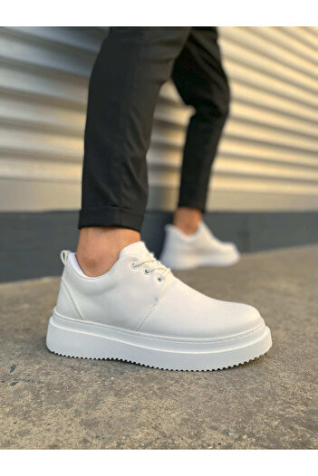 Zerenyus Jyx03 Luxor Lace-Up Thick Sole Men's Sports Classic Shoes - White